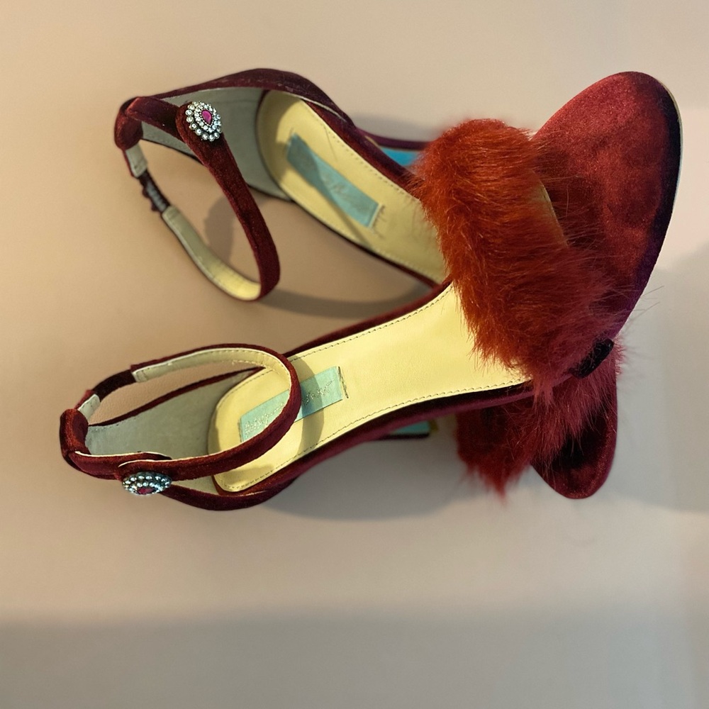 Betsey Johnson Velvet Red Heels